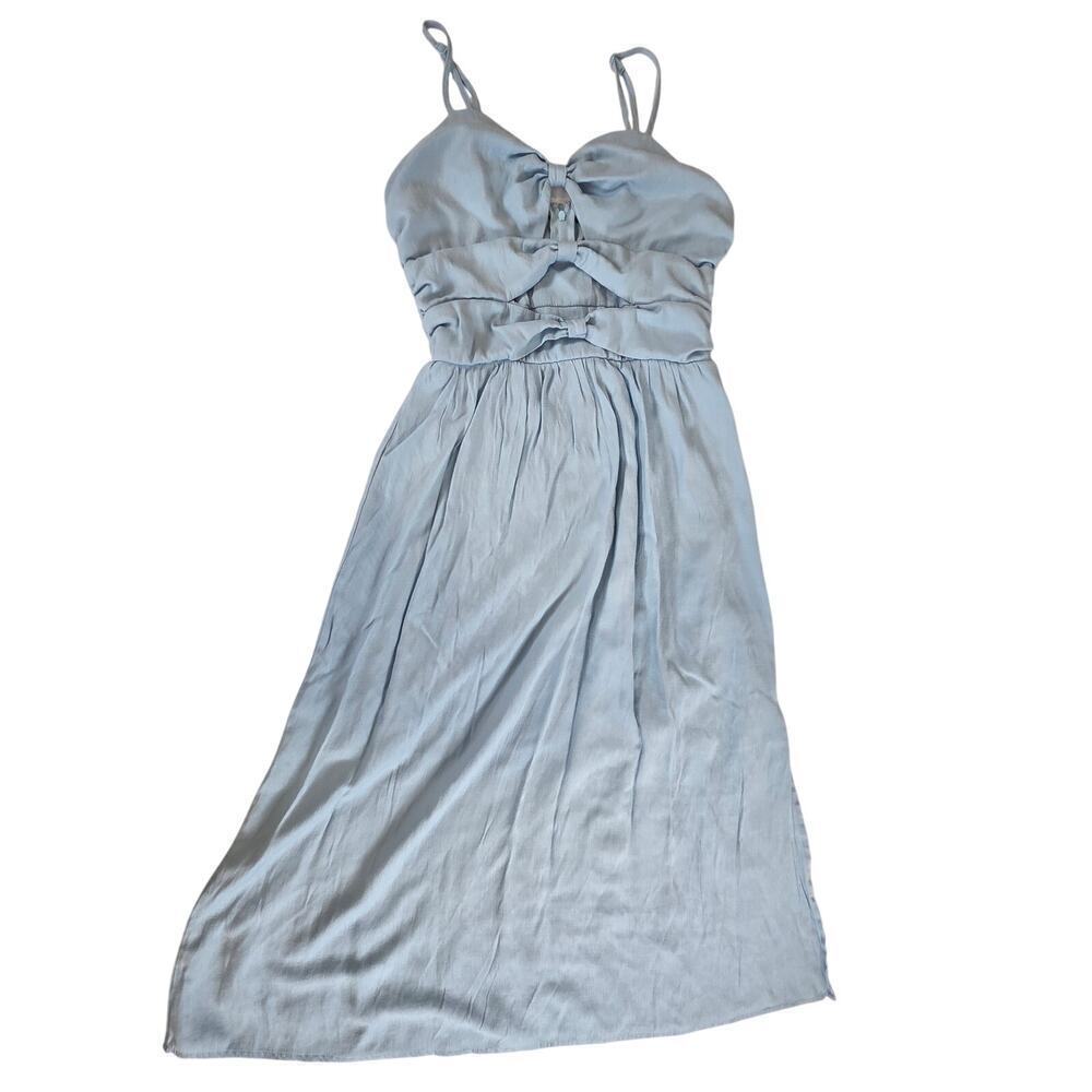 Altard state Bow Cut Out Bella Midi Dress Baby Blue Slip Tank Small